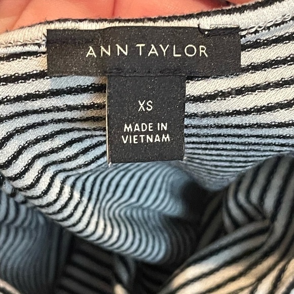 Ann Taylor striped rayon blend long sleeve top - Picture 3 of 5